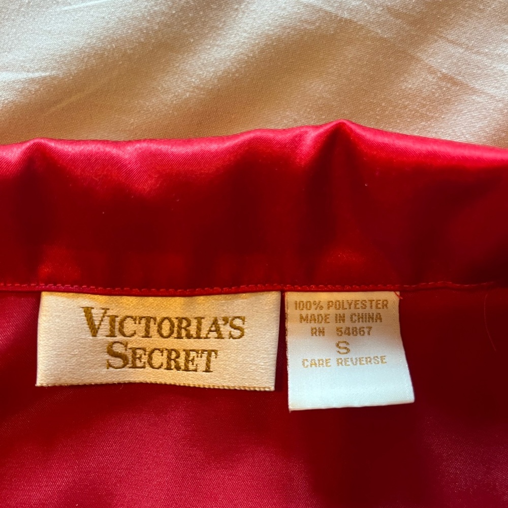 Victoria's Secret Red Satin Pajama Top
